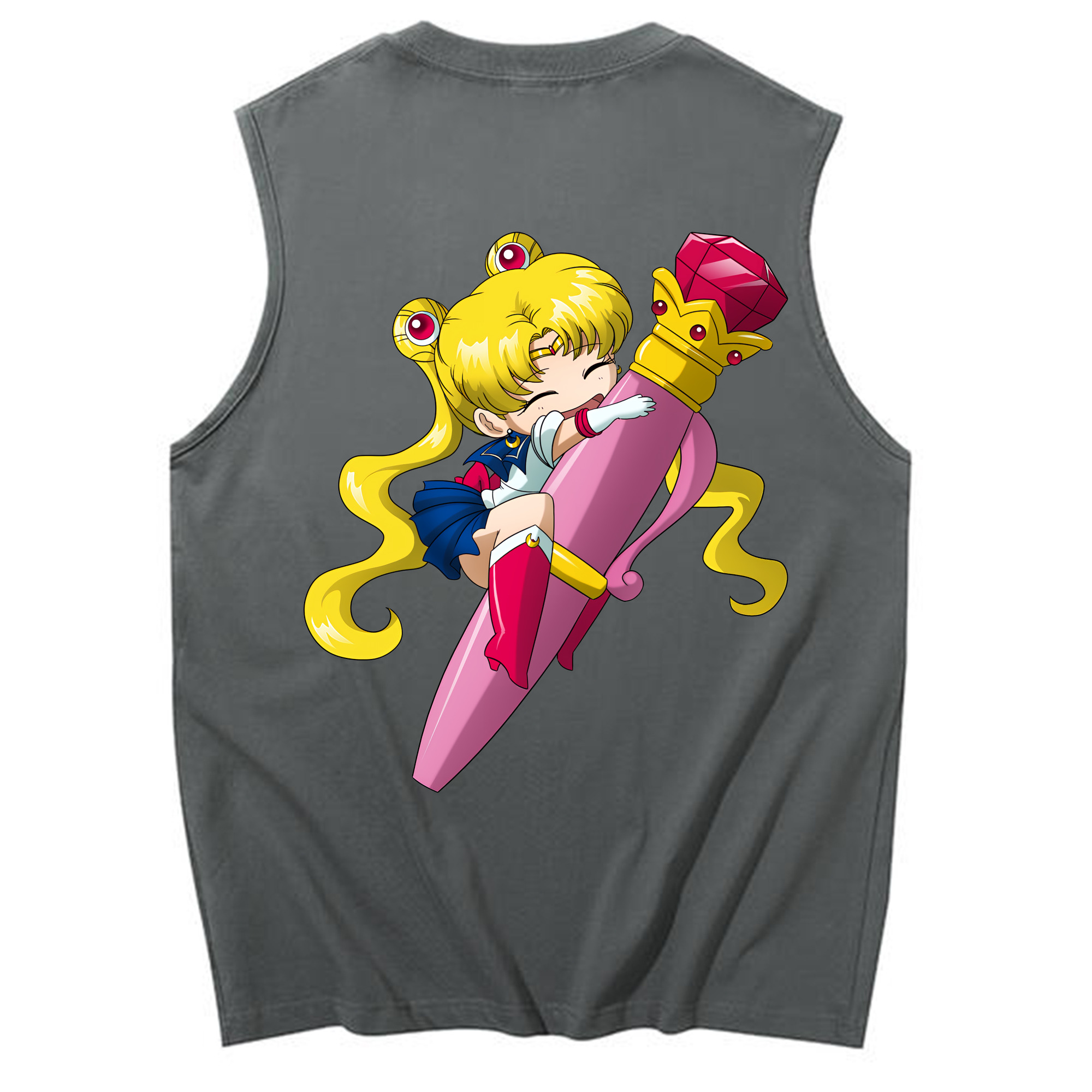 （画像用） 美少女戦士セーラームーン 月野 うさぎ つきの うさぎ Sailor Moon Tsukino Usagi コットン100％タンクトップ（背面プリント）
